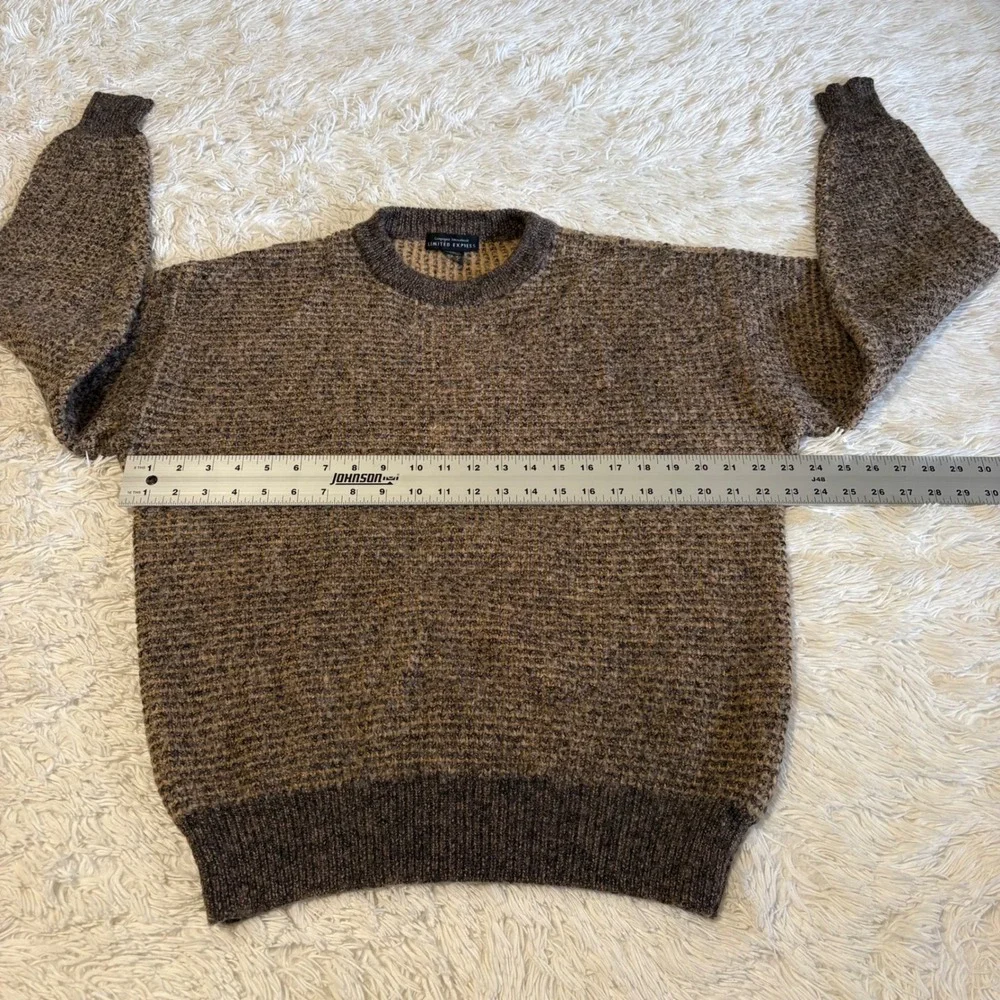 Limited Express Sweater Men Fit M Brown Waffle Knit Wool Blend Vintage Hong Kong